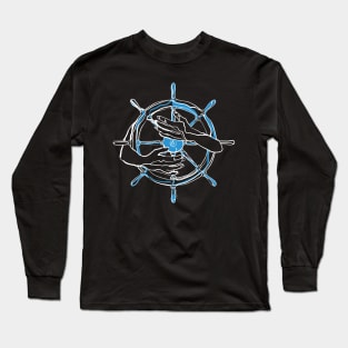 Single Line - Navigate (White) Long Sleeve T-Shirt